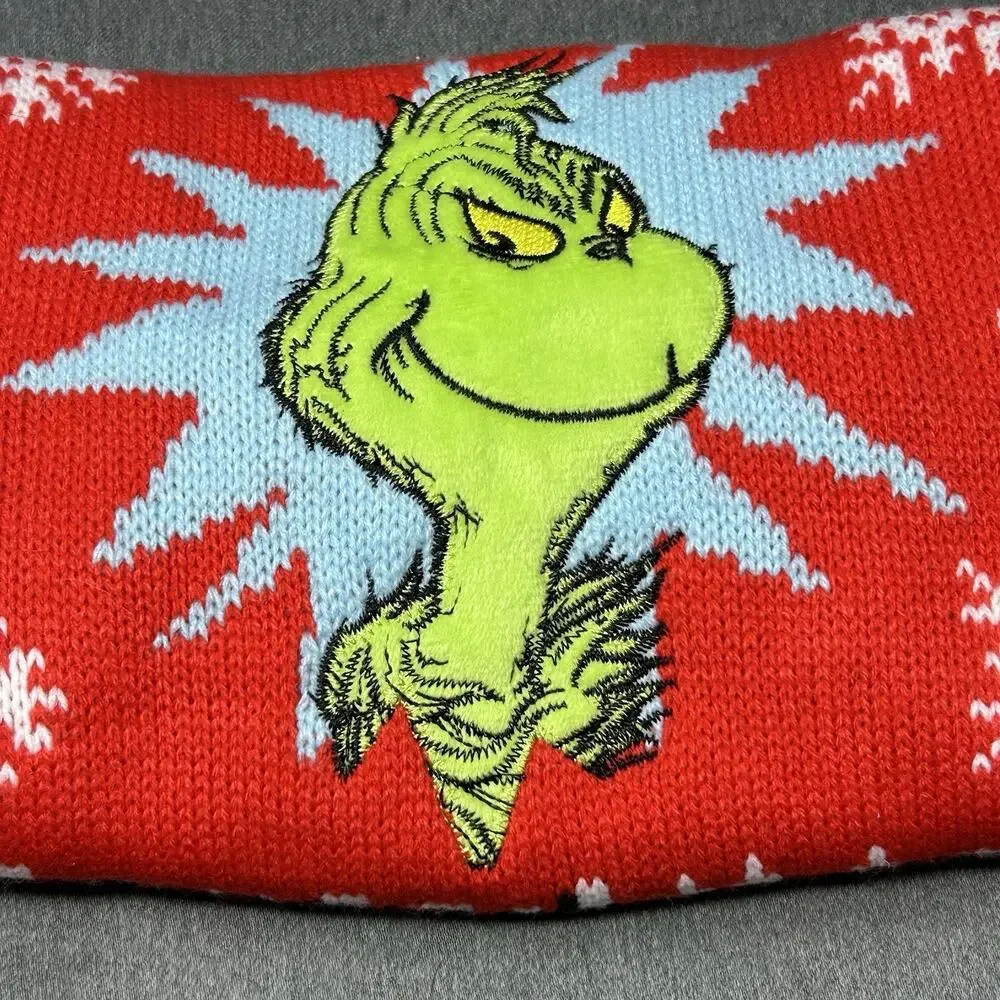 Dr Seuss The Grinch Merry Grinchmas Christmas Knit Holiday Dog Sweater Medium